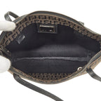 Fendi Zucchino Handbag Mini Tote Brown Canvas Leather — view 8