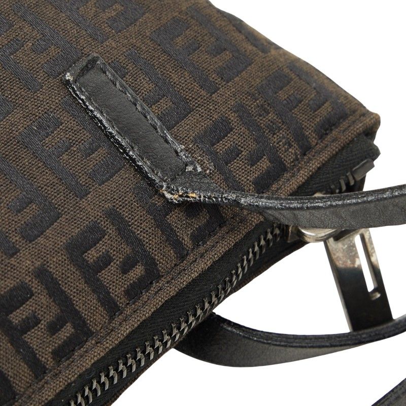 Fendi Zucchino Handbag Mini Tote Brown Canvas Leather — view 7