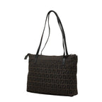Fendi Zucchino Handbag Mini Tote Brown Canvas Leather — view 2
