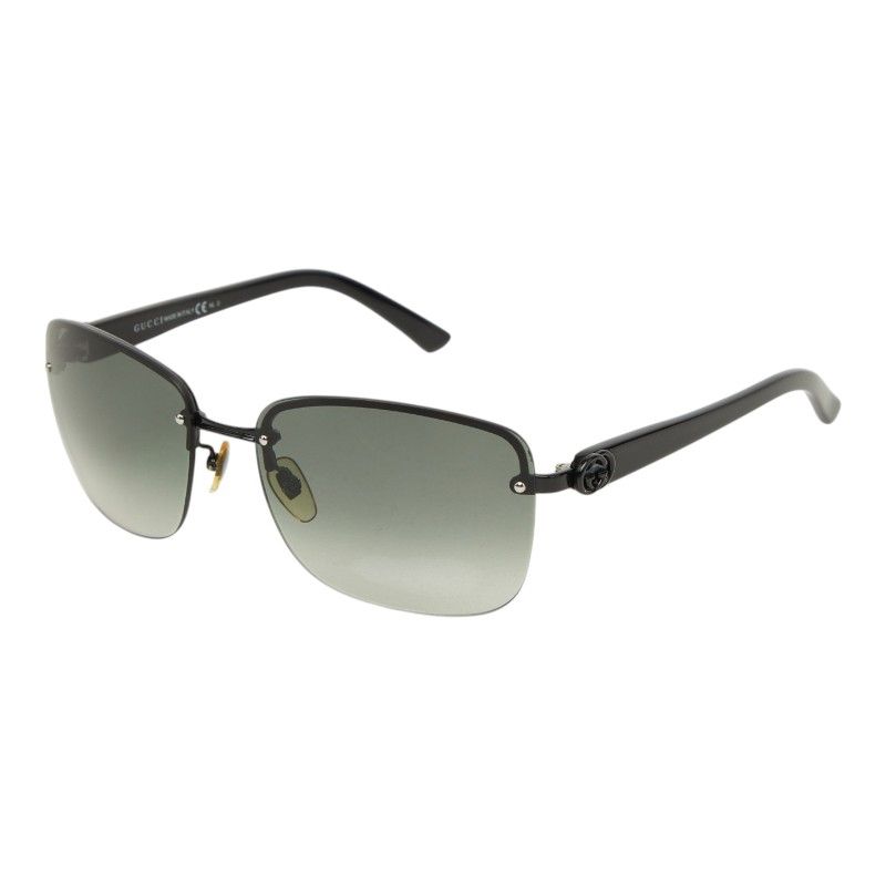 Gucci Interlocking Rimless Sunglasses S Black Acetate Metal 1- Eyewear