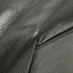 Chanel CC Logo Chain Tote Shoulder Bag Black Caviar Leather — view 5