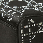 Dior Crystal Cannage Lady Dior Mini 2-Way Shoulder Bag Black Satin — view 6