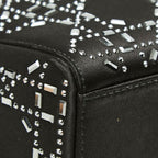 Dior Crystal Cannage Lady Dior Mini 2-Way Shoulder Bag Black Satin — view 5