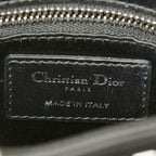 Dior Crystal Cannage Lady Dior Mini 2-Way Shoulder Bag Black Satin — view 9