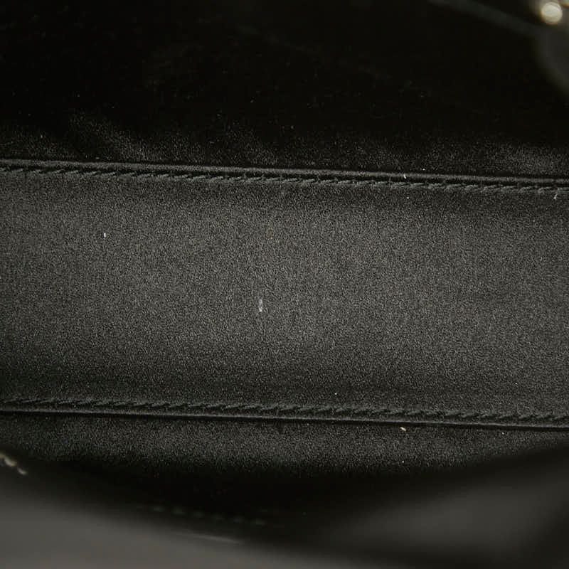 Dior Crystal Cannage Lady Dior Mini 2-Way Shoulder Bag Black Satin — view 8