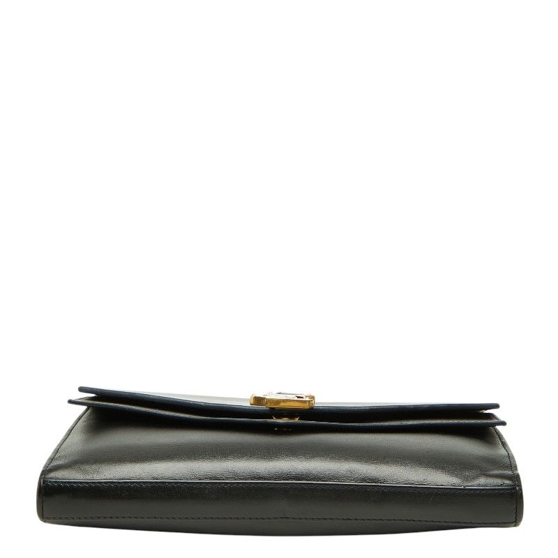 Saint Laurent YSL Logo Crossbody Chain Wallet Shoulder Bag Black Leather — view 3
