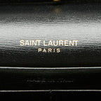 Saint Laurent YSL Logo Crossbody Chain Wallet Shoulder Bag Black Leather — view 7
