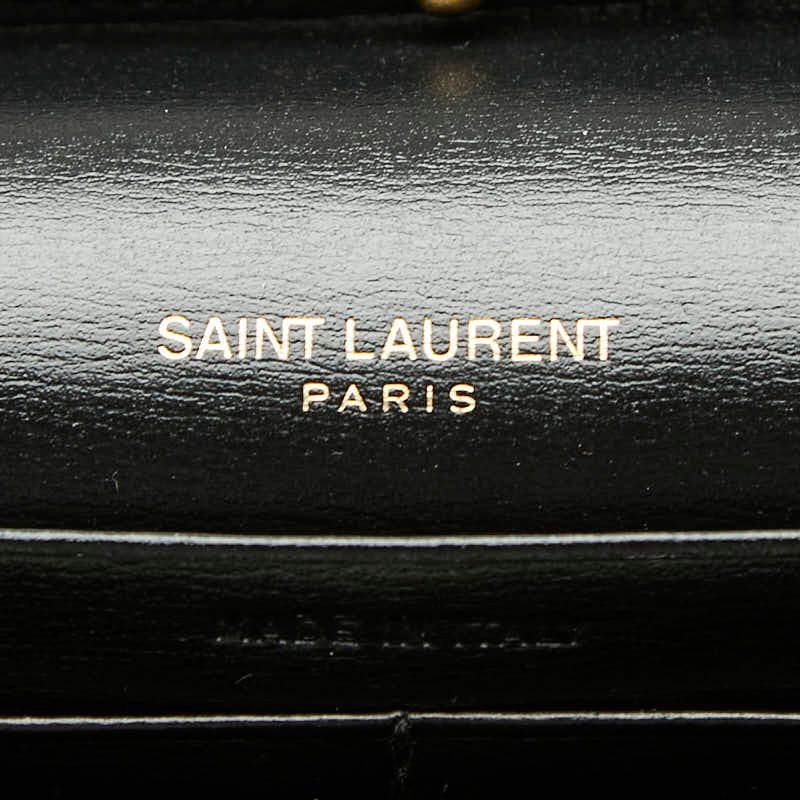 Saint Laurent YSL Logo Crossbody Chain Wallet Shoulder Bag Black Leather — view 7