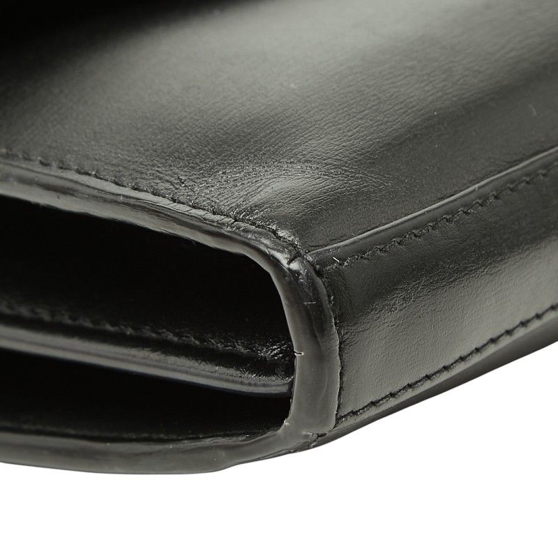 Saint Laurent YSL Logo Crossbody Chain Wallet Shoulder Bag Black Leather — view 5