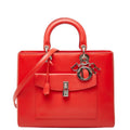Dior 2-Way Shoulder Bag Red Leather