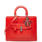 Dior 2-Way Shoulder Bag Red Leather