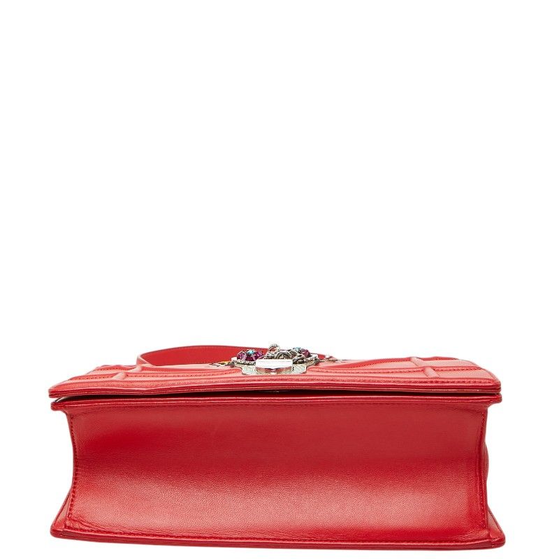 Diorama Chain Shoulder Bag Red Leather — view 3