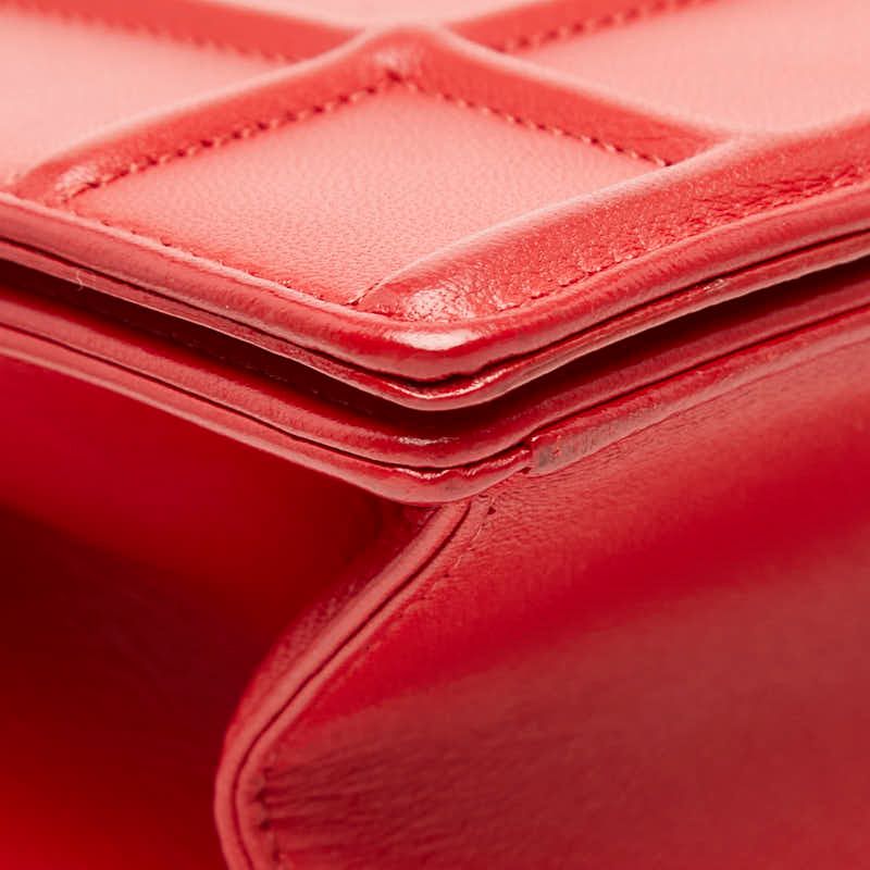 Diorama Chain Shoulder Bag Red Leather — view 5