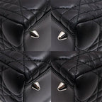 Dior Lady Dior Handbag 2-Way Leather Black Silver — view 5