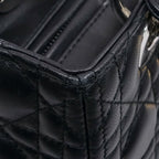 Dior Lady Dior Handbag 2-Way Leather Black Silver — view 8