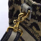 Dior Book Tote Mini Leopard Vertical Handbag 2-Way Gold — view 8