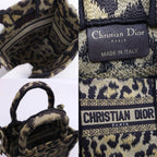 Dior Book Tote Mini Leopard Vertical Handbag 2-Way Gold — view 6