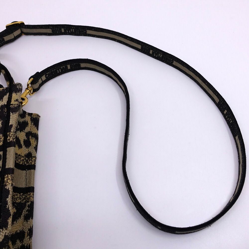 Dior Book Tote Mini Leopard Vertical Handbag 2-Way Gold — view 7
