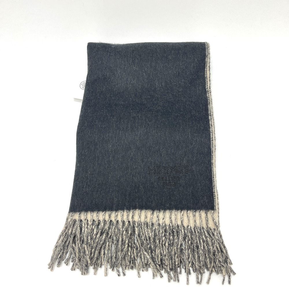 Hermes Scarf Logo Series Cashmere Black