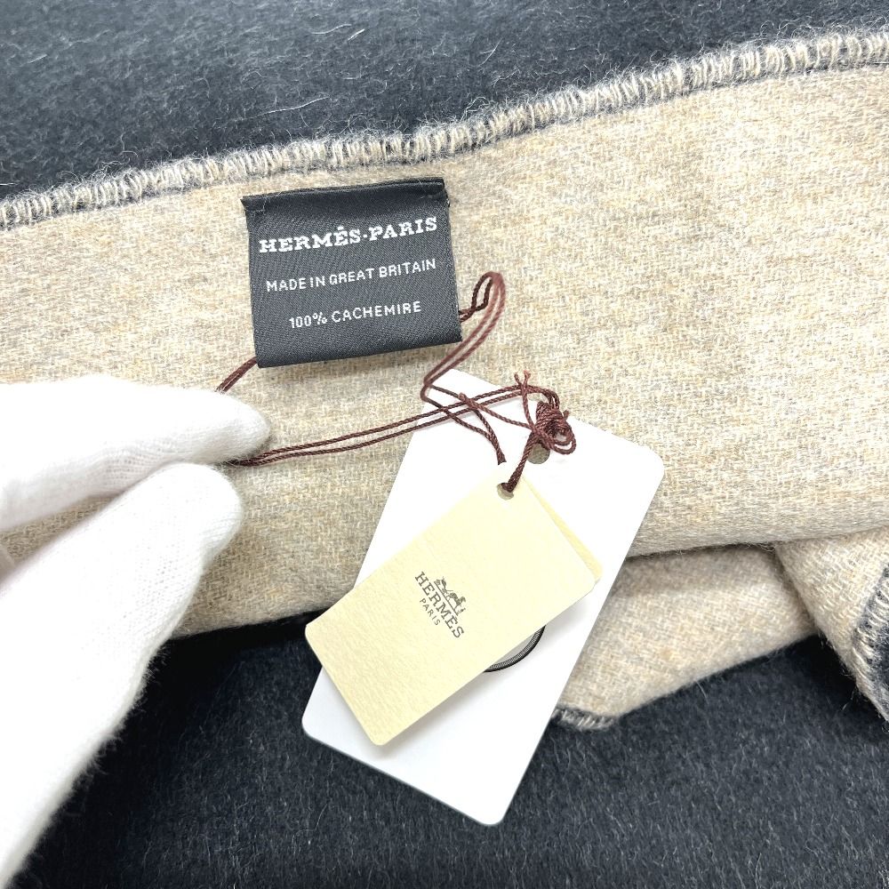 Hermes Scarf Logo Series Cashmere Black — view 6
