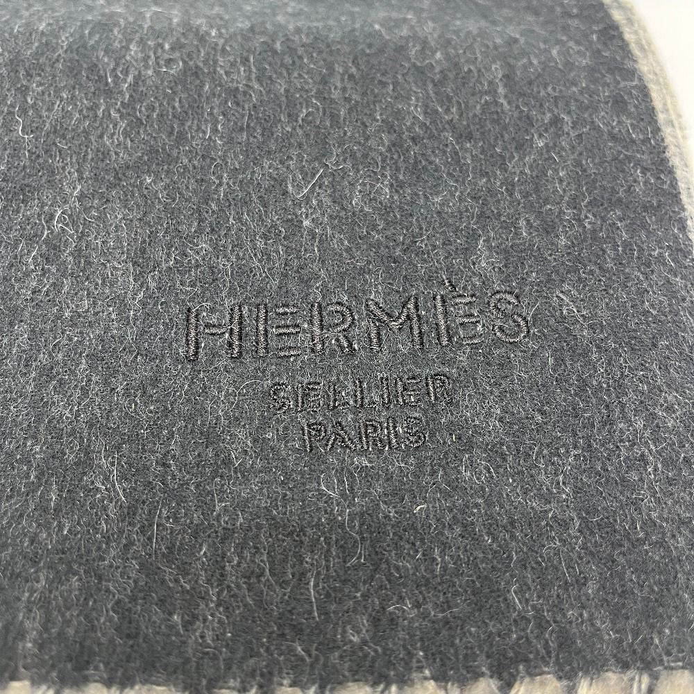 Hermes Scarf Logo Series Cashmere Black — view 2