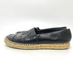 Chanel Slip on CC Logo Espadrilles Leather Black Slipper — view 5