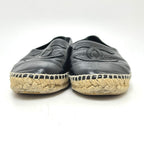 Chanel Slip on CC Logo Espadrilles Leather Black Slipper — view 2