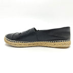 Chanel Slip on CC Logo Espadrilles Leather Black Slipper — view 6