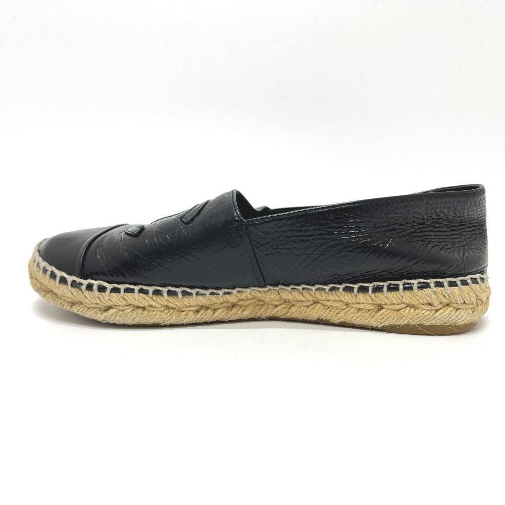 Chanel Slip on CC Logo Espadrilles Leather Black Slipper — view 6
