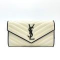 Saint Laurent Paris Wallet Cassandra Chez Blanc Bicolor Leather White