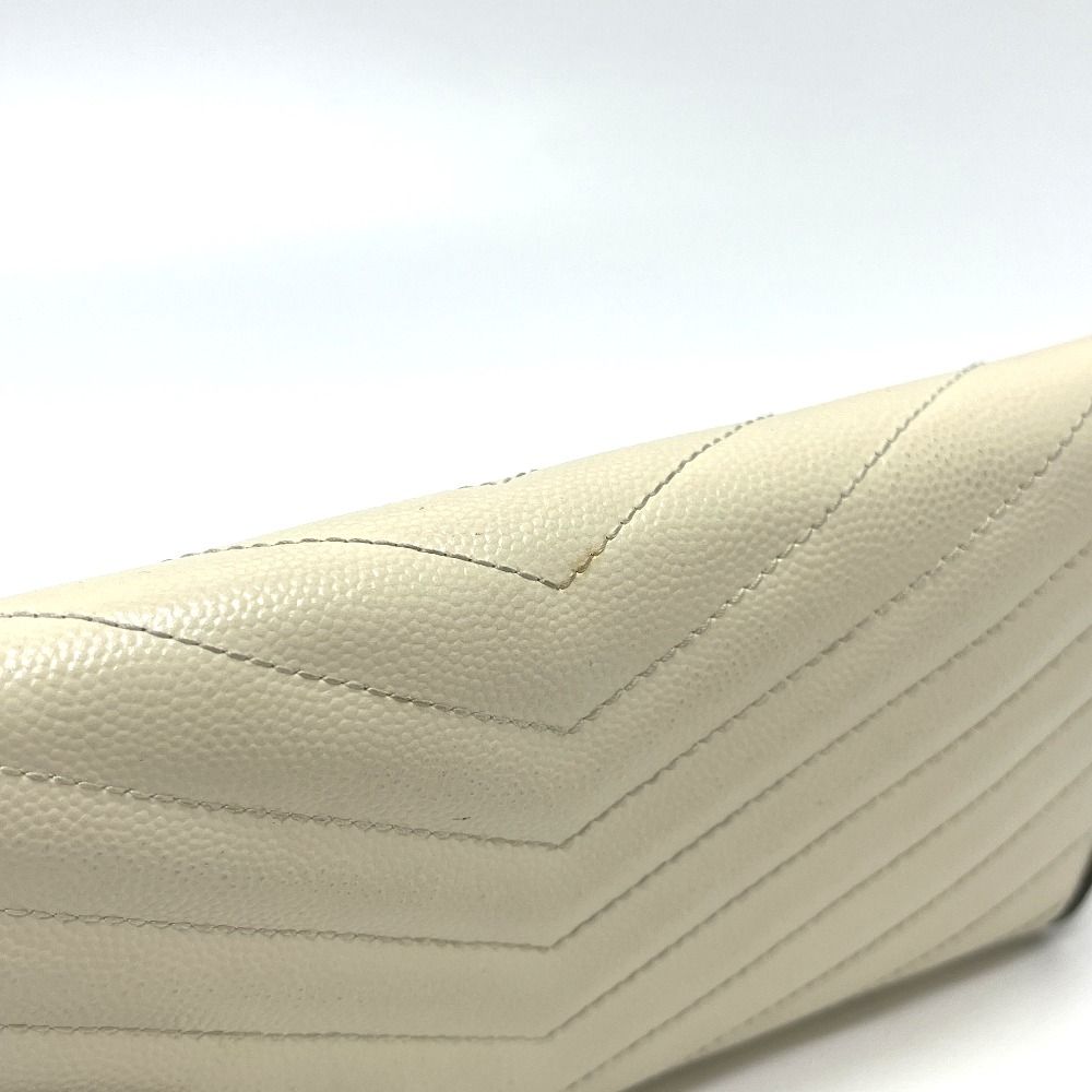 Saint Laurent Paris Wallet Cassandra Chez Blanc Bicolor Leather White — view 3