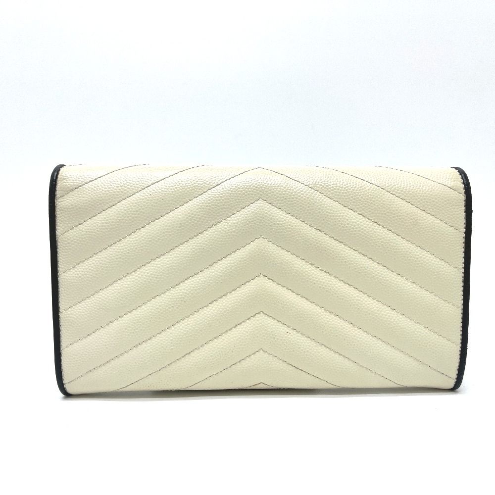 Saint Laurent Paris Wallet Cassandra Chez Blanc Bicolor Leather White — view 2