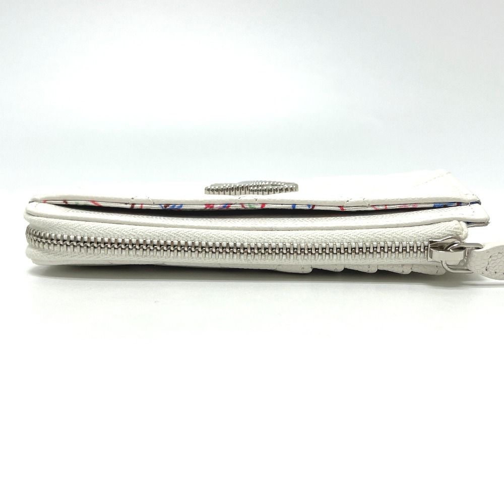 Chanel Coin Case CC Logo Fragment Caviar Leather White — view 5