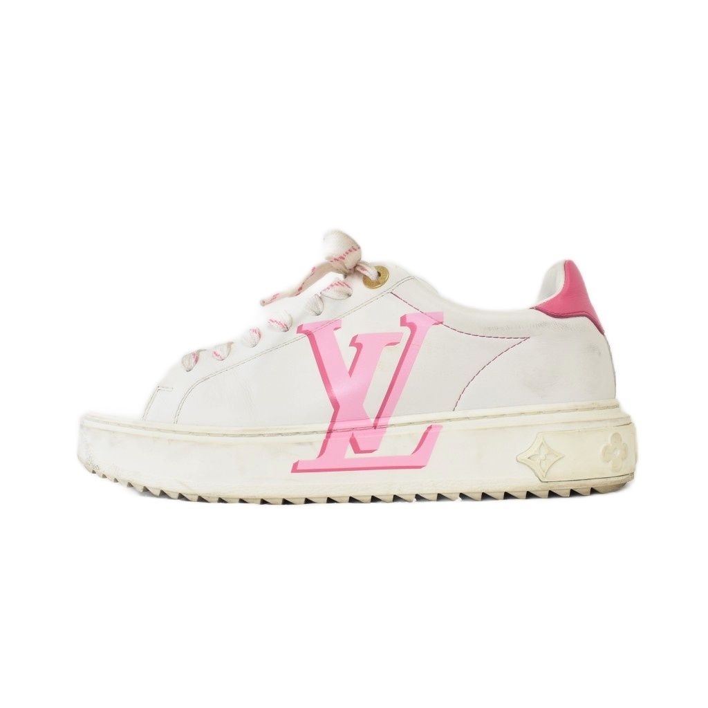 Louis Vuitton Time Out Sneaker Rose Out Line Sneakers 37.5 White
