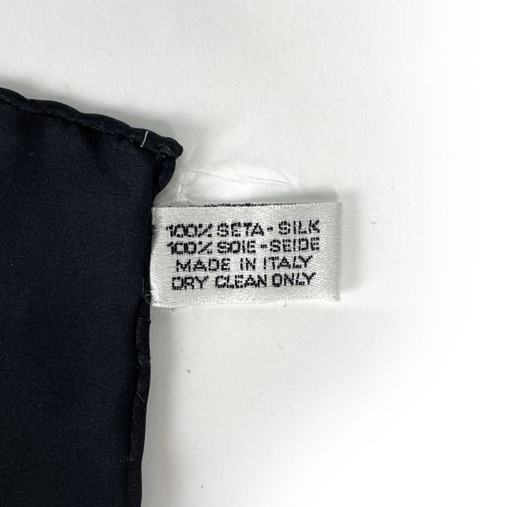 Chanel CC Logo Scarf Camellia Silk Black Multicolor — view 2