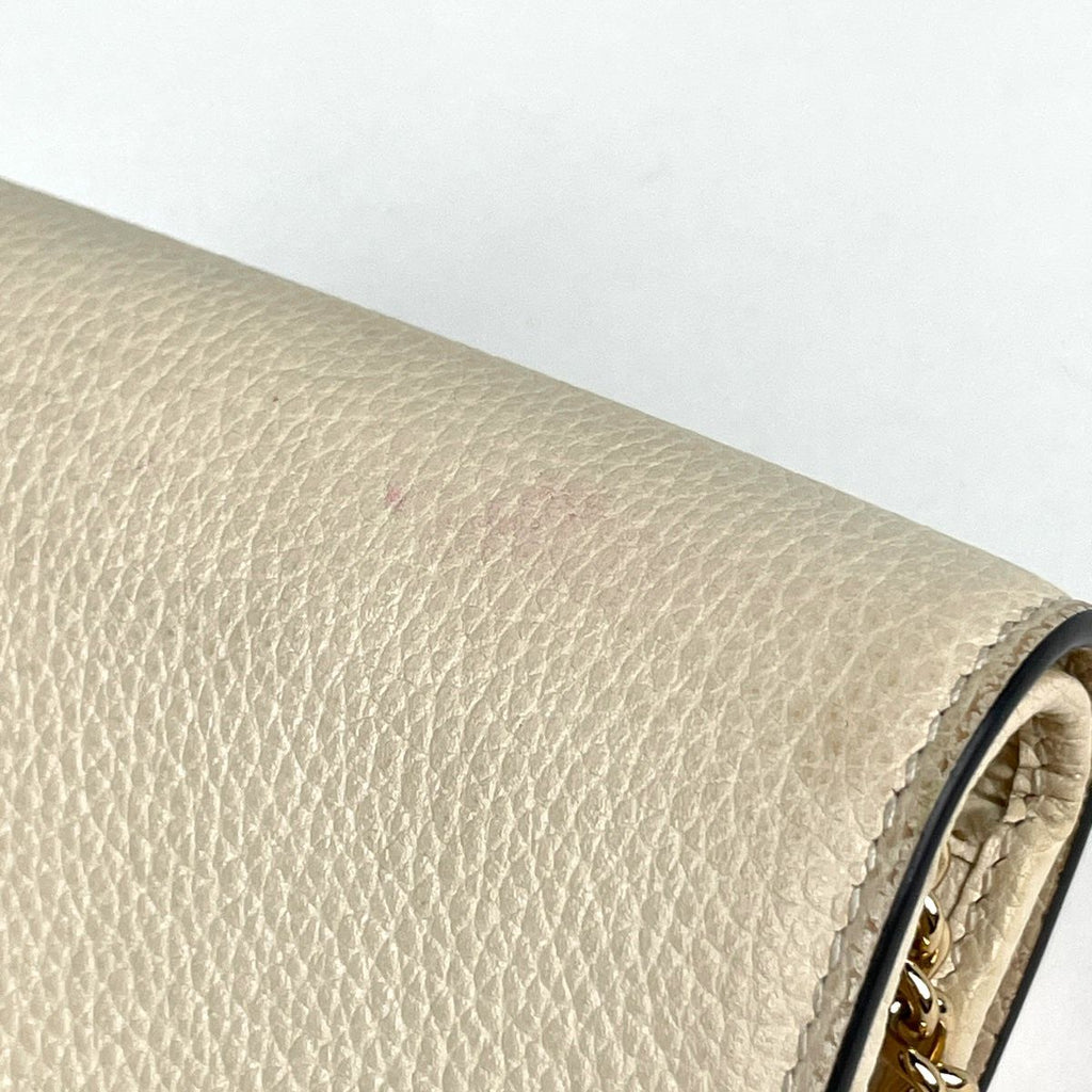 Gucci Zumi Chain Wallet Horsebit Leather Ivory Shoulder — view 4