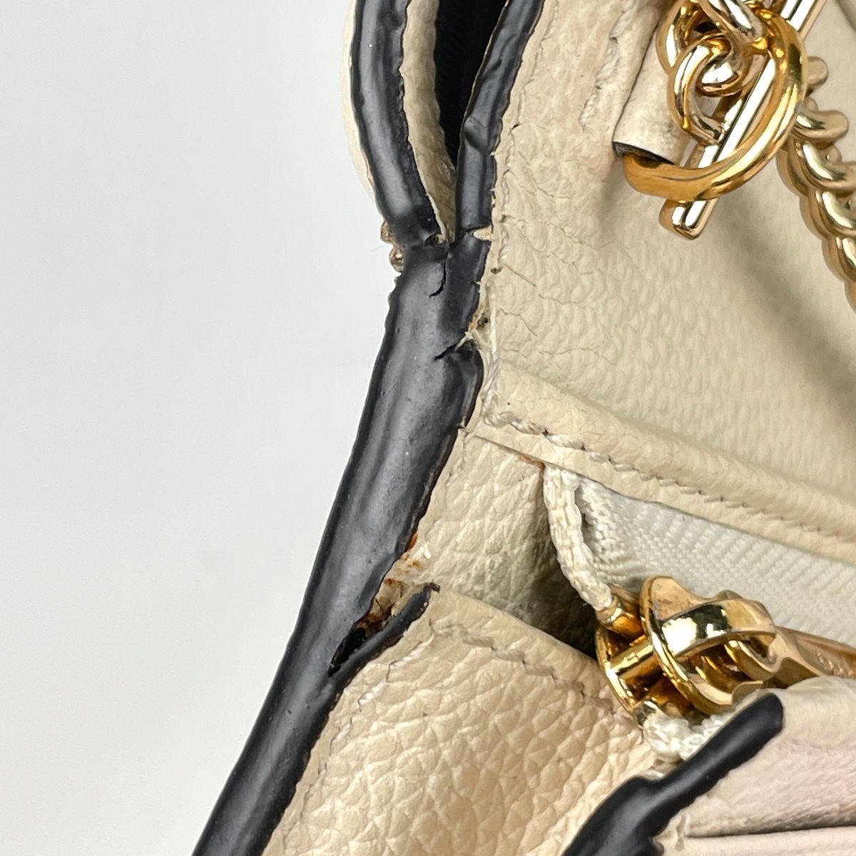 Gucci Zumi Chain Wallet Horsebit Leather Ivory Shoulder — view 7