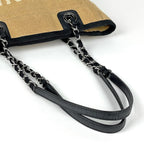 Chanel Deauville Chain Tote CC Logo PM Canvas Beige — view 8