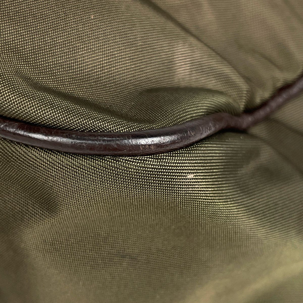 Prada Logo Shoulder Bag Khaki Nylon Green Beige — view 3