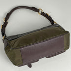 Prada Logo Shoulder Bag Khaki Nylon Green Beige — view 2