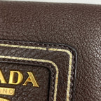 Prada Logo Shoulder Bag Khaki Nylon Green Beige — view 5