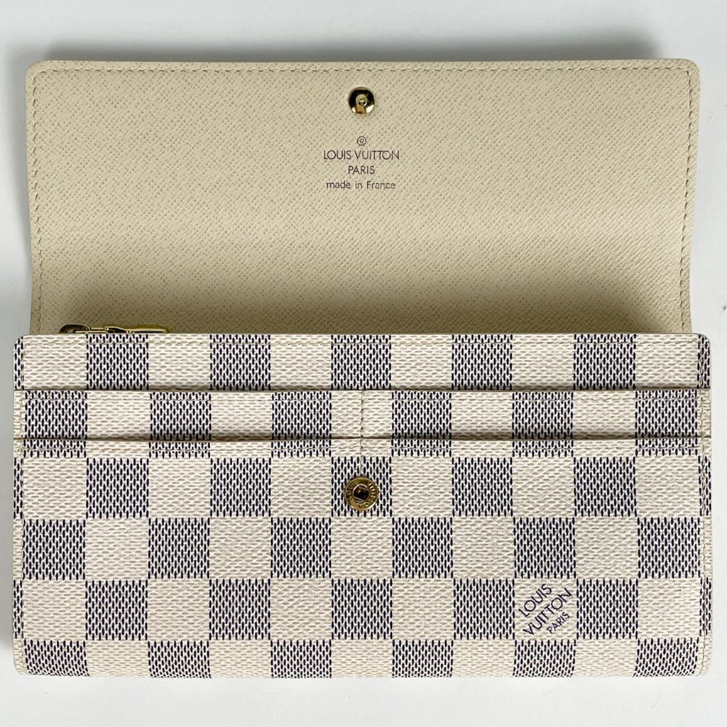 Louis Vuitton Portefeuille Sarah Wallet Damier Azur White — view 6