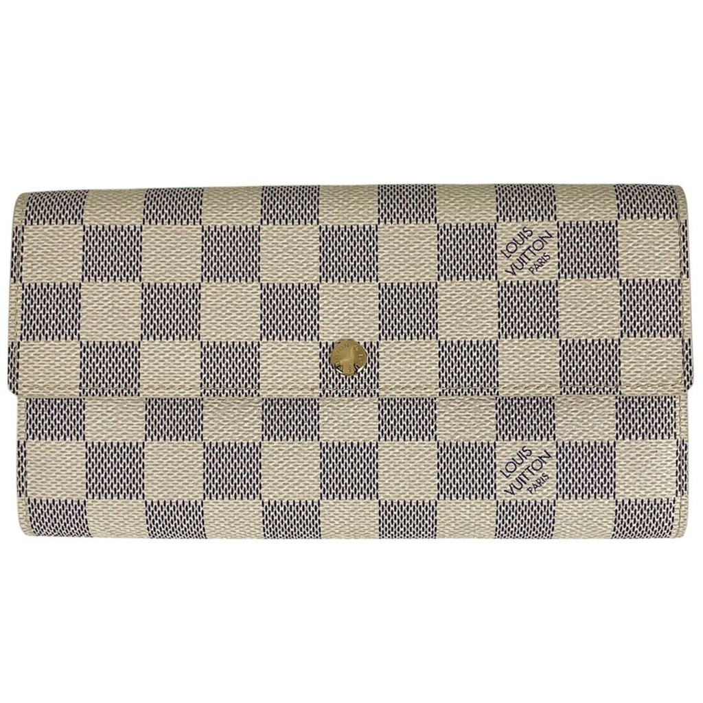 Louis Vuitton Portefeuille Sarah Wallet Damier Azur White