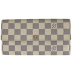 Louis Vuitton Portefeuille Sarah Wallet Damier Azur White