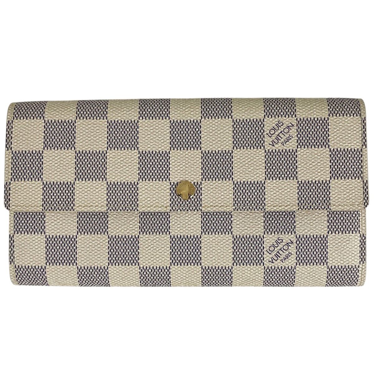 Louis Vuitton Portefeuille Sarah Wallet Damier Azur White