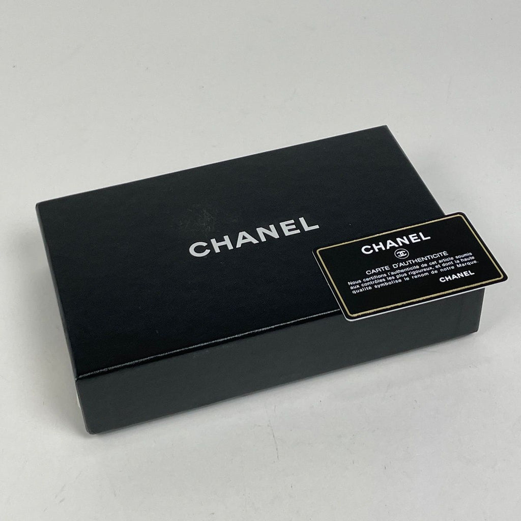 Chanel CC Logo Trifold Wallet Caviar Leather Black — view 9