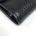 Chanel CC Logo Trifold Wallet Caviar Leather Black — view 3