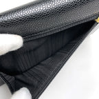 Chanel CC Logo Trifold Wallet Caviar Leather Black — view 7