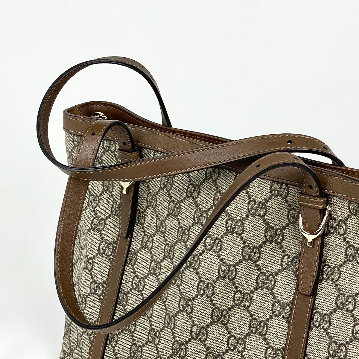 Gucci GG Pattern Tote Beige Brown — view 4