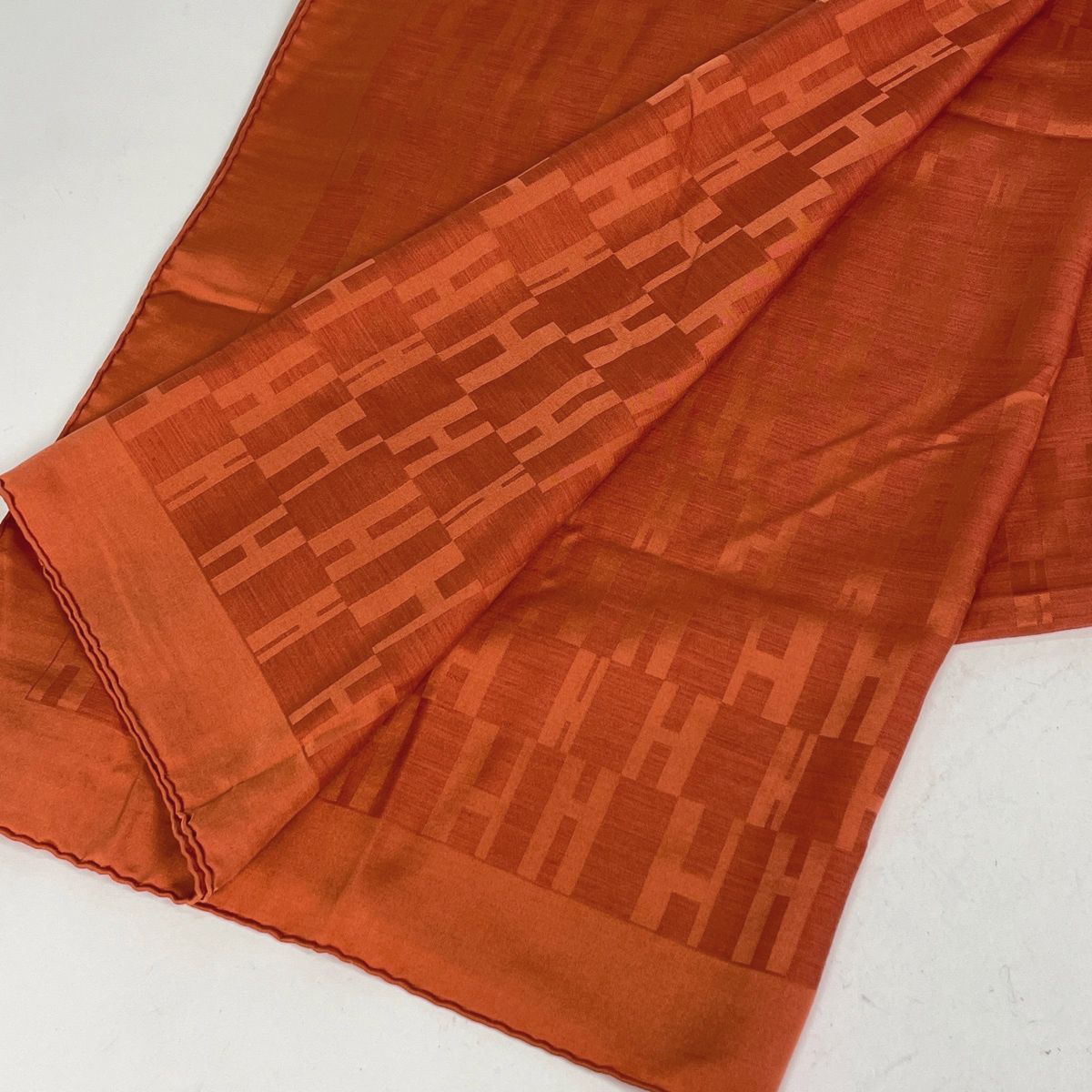 Hermes Grand Ash Shawl Logo Silk Wool Scarf — view 2